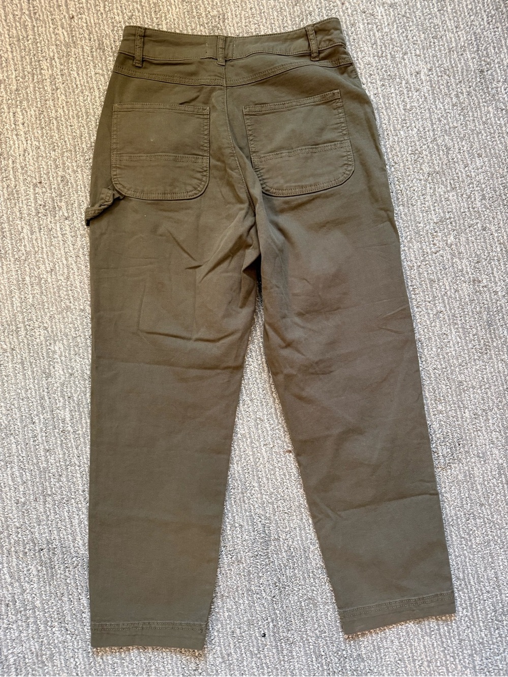 Marine Layer Utility Carpenter Pants Olive Green Cotton Stretch Size 4 Straight - Picture 4 of 4